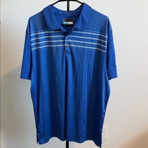 🌿 PGA Tour Men's Striped Blue Polo Shirt